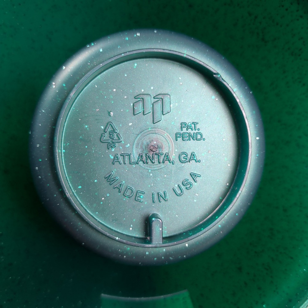 Mobile Mug Non-Tip Travel Tumbler Teal Green Speckled Weighted Base Made in USA - Picture 7 of 9